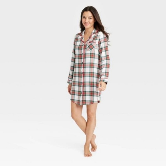 Wondershop Other - NWT Target Wonderhop Holiday Tartan Plaid Flannel Pajama Night Gown Sleep Shirt